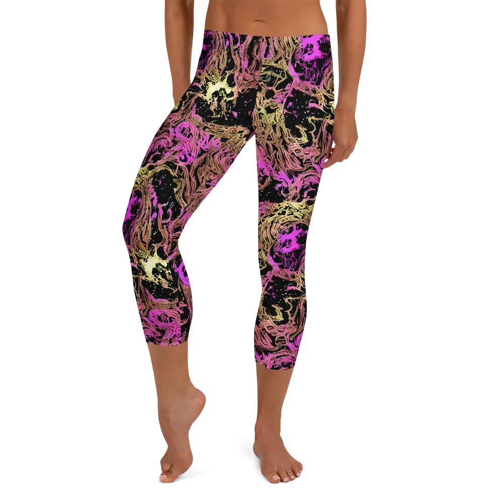 Electric Afterlife on Capri Leggings — Front