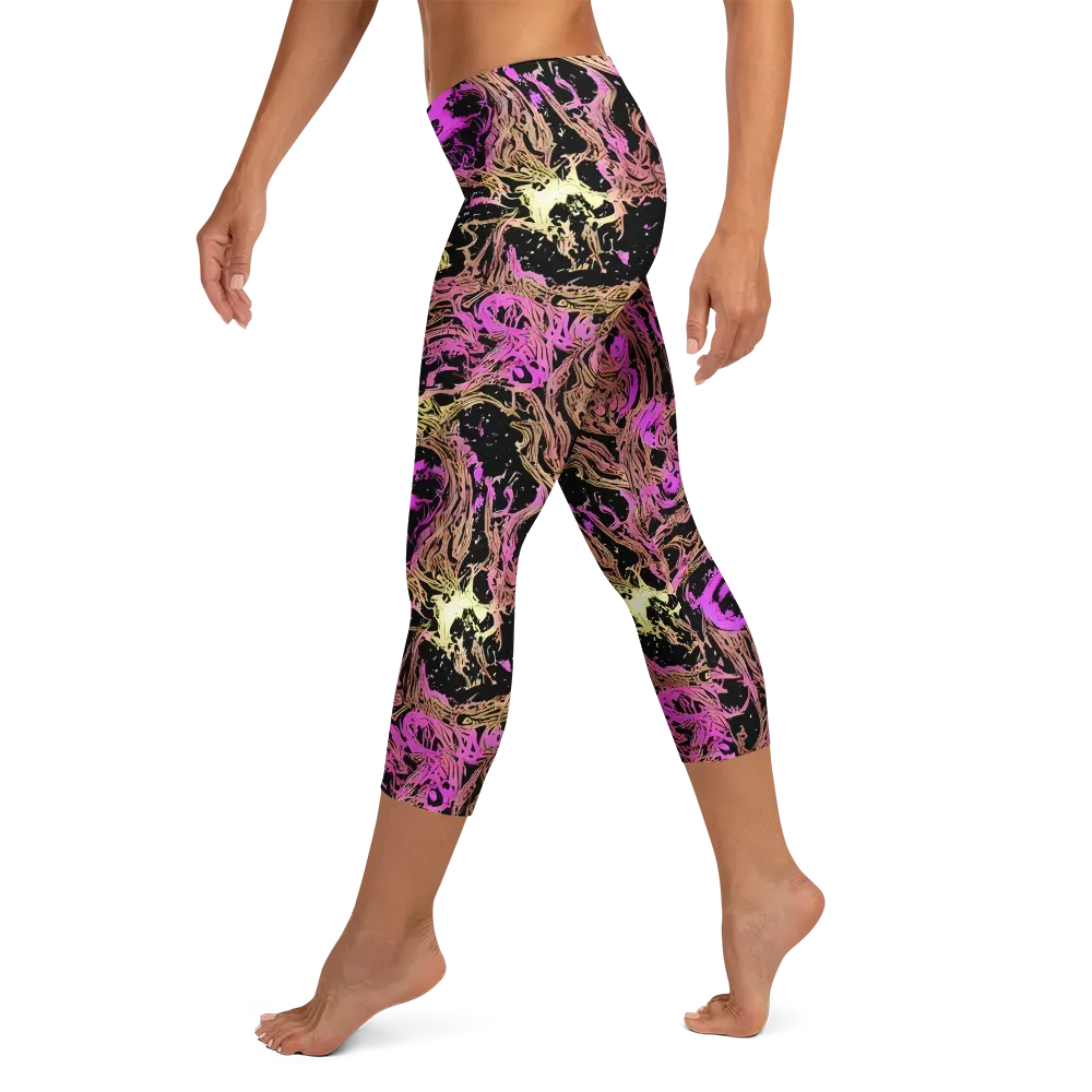 Electric Afterlife on Capri Leggings — Left
