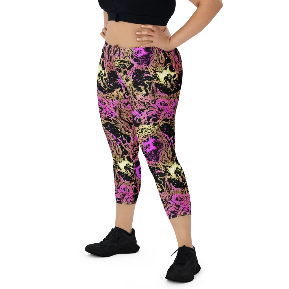 Electric Afterlife on Capri Leggings — Front