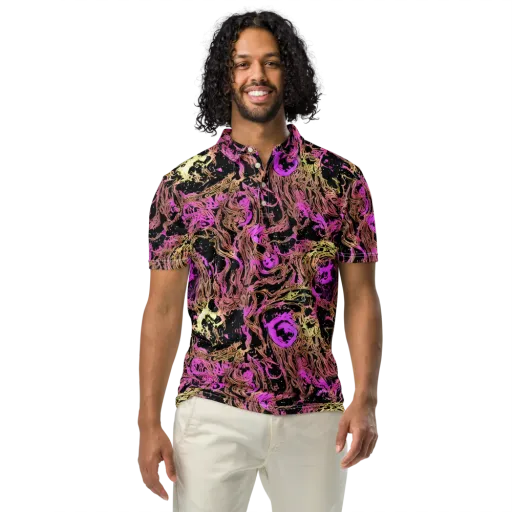 Electric Afterlife on a Men's Slim Fit Polo Shirt