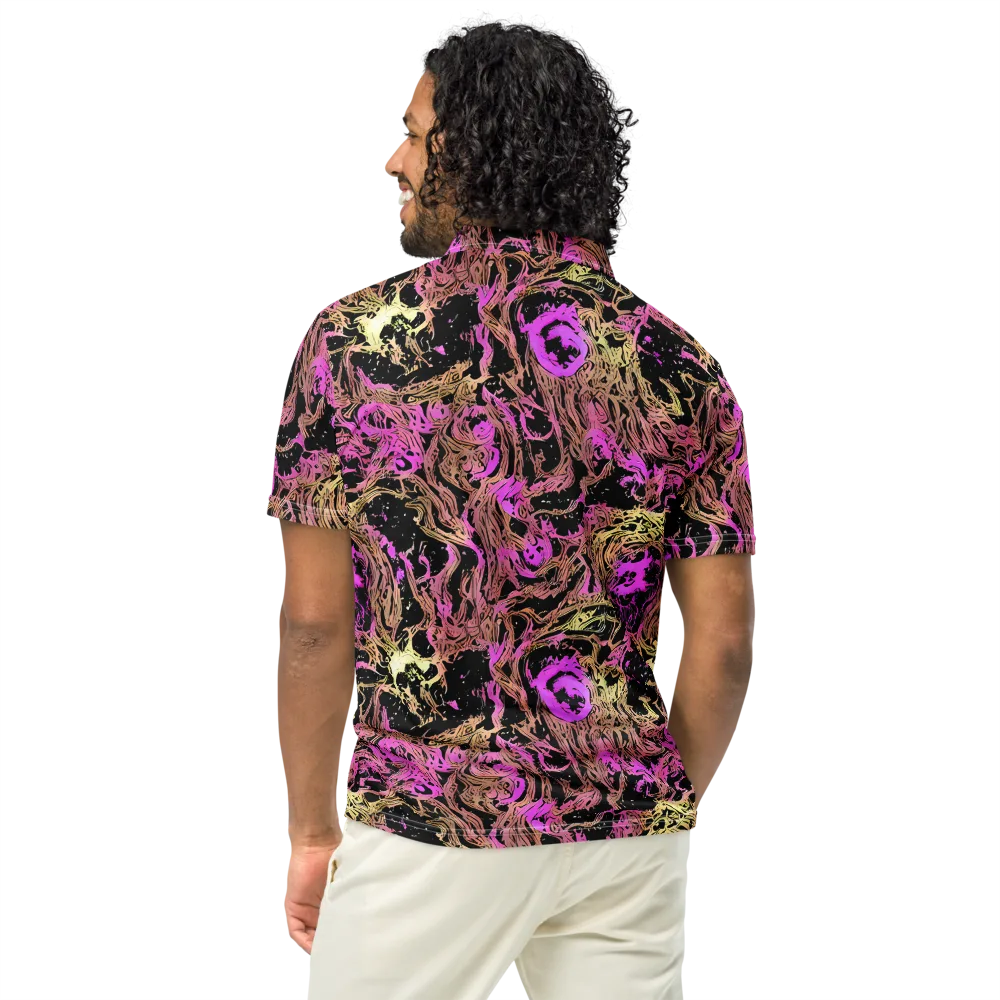 Electric Afterlife on Men's Slim Fit Polo Shirt — Back
