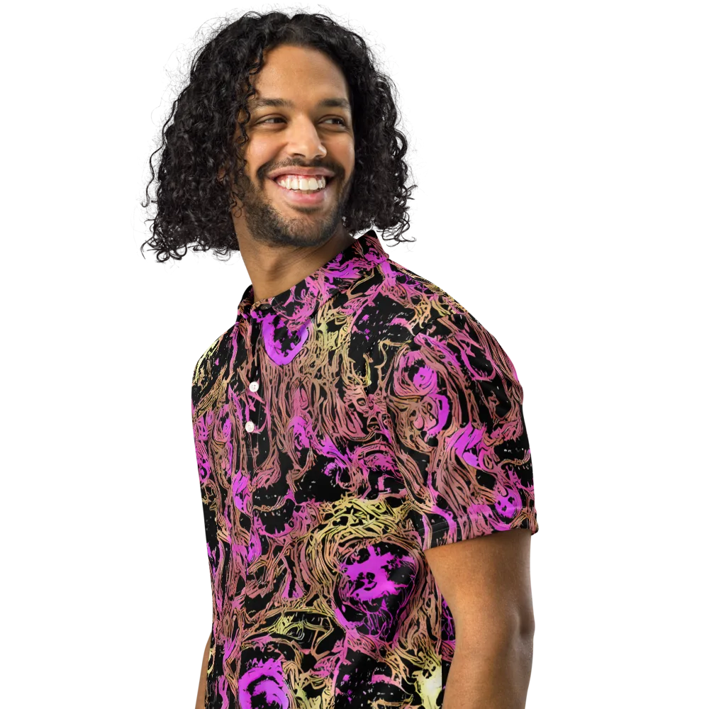 Electric Afterlife on Men's Slim Fit Polo Shirt — Left Front