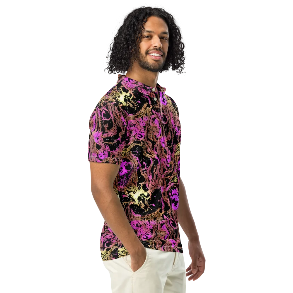 Electric Afterlife on Men's Slim Fit Polo Shirt — Right Front