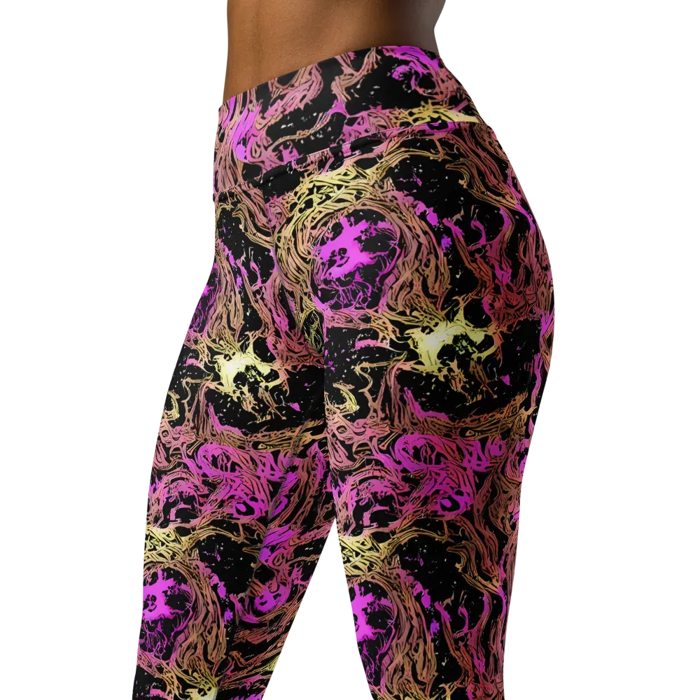 Electric Afterlife on Yoga Leggings — Left Front