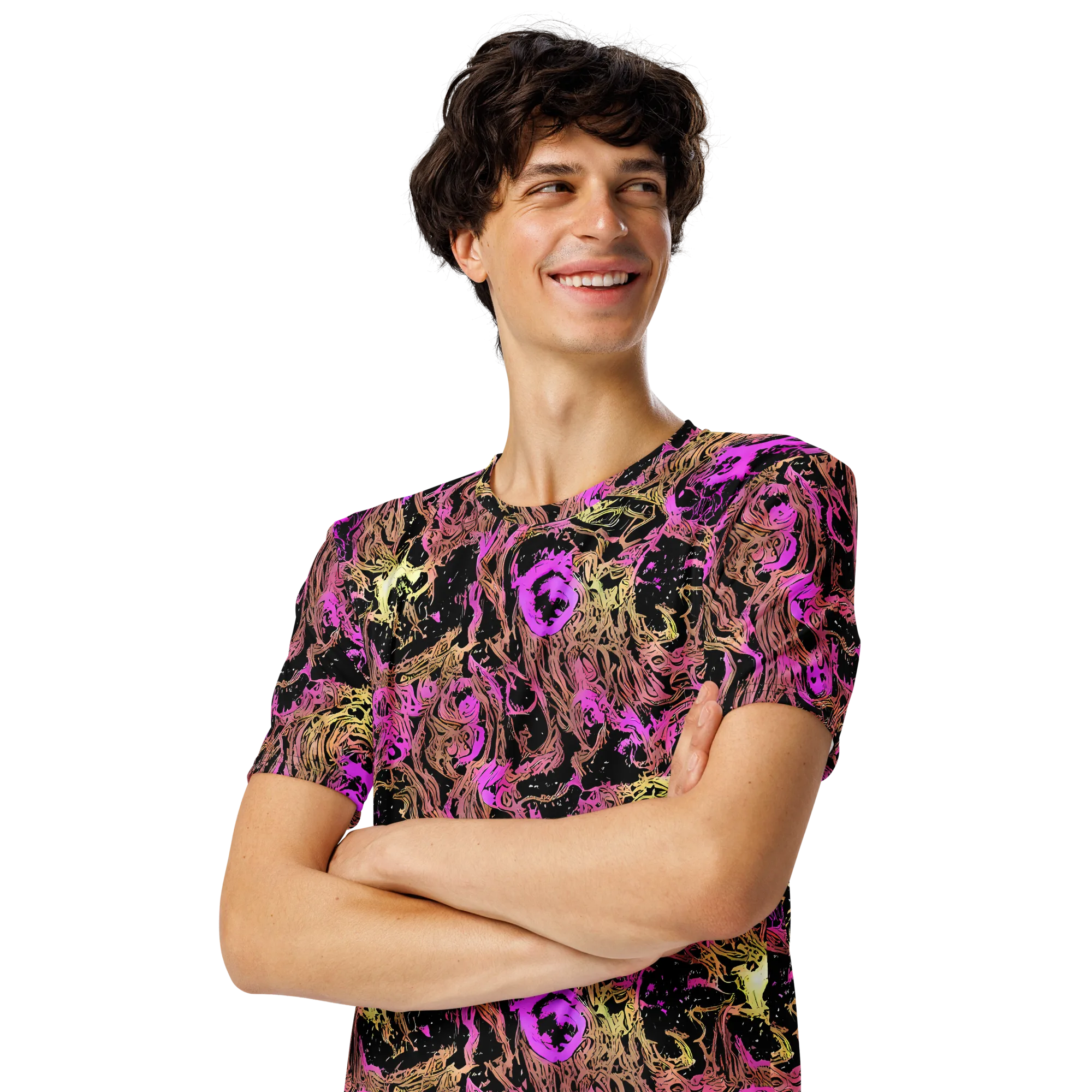 Electric Afterlife on Men's Crew Neck T-Shirt — Left Front