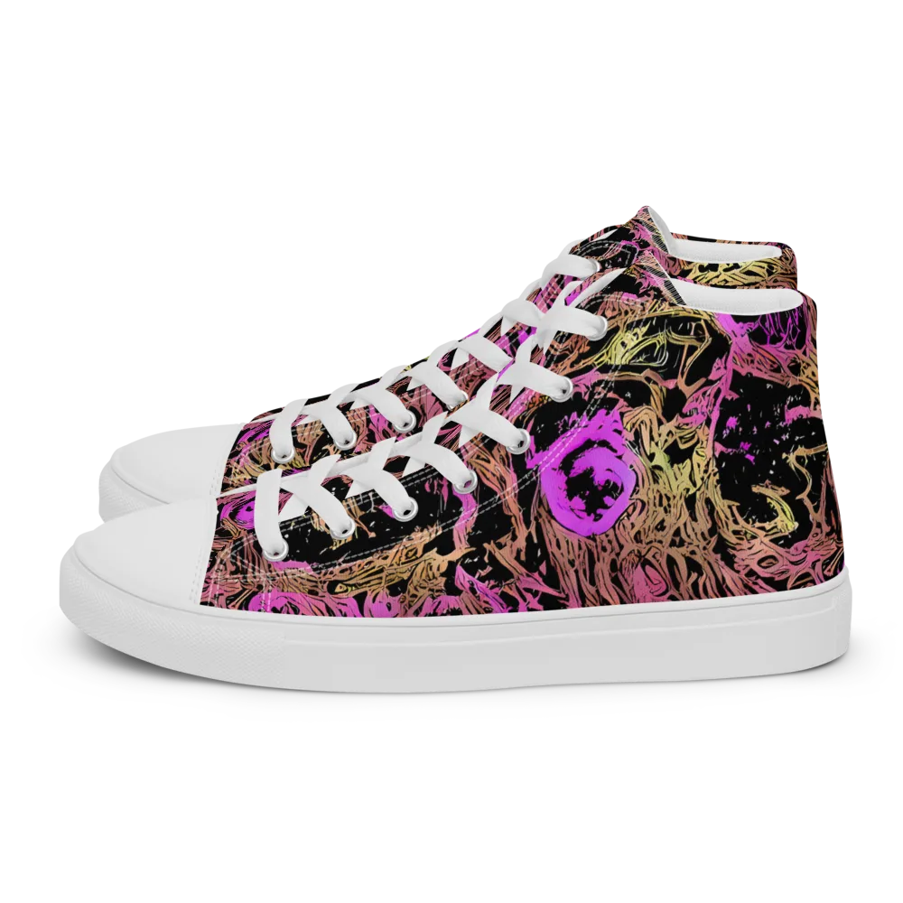 Electric Afterlife on Men's High Top Canvas Shoes — Left