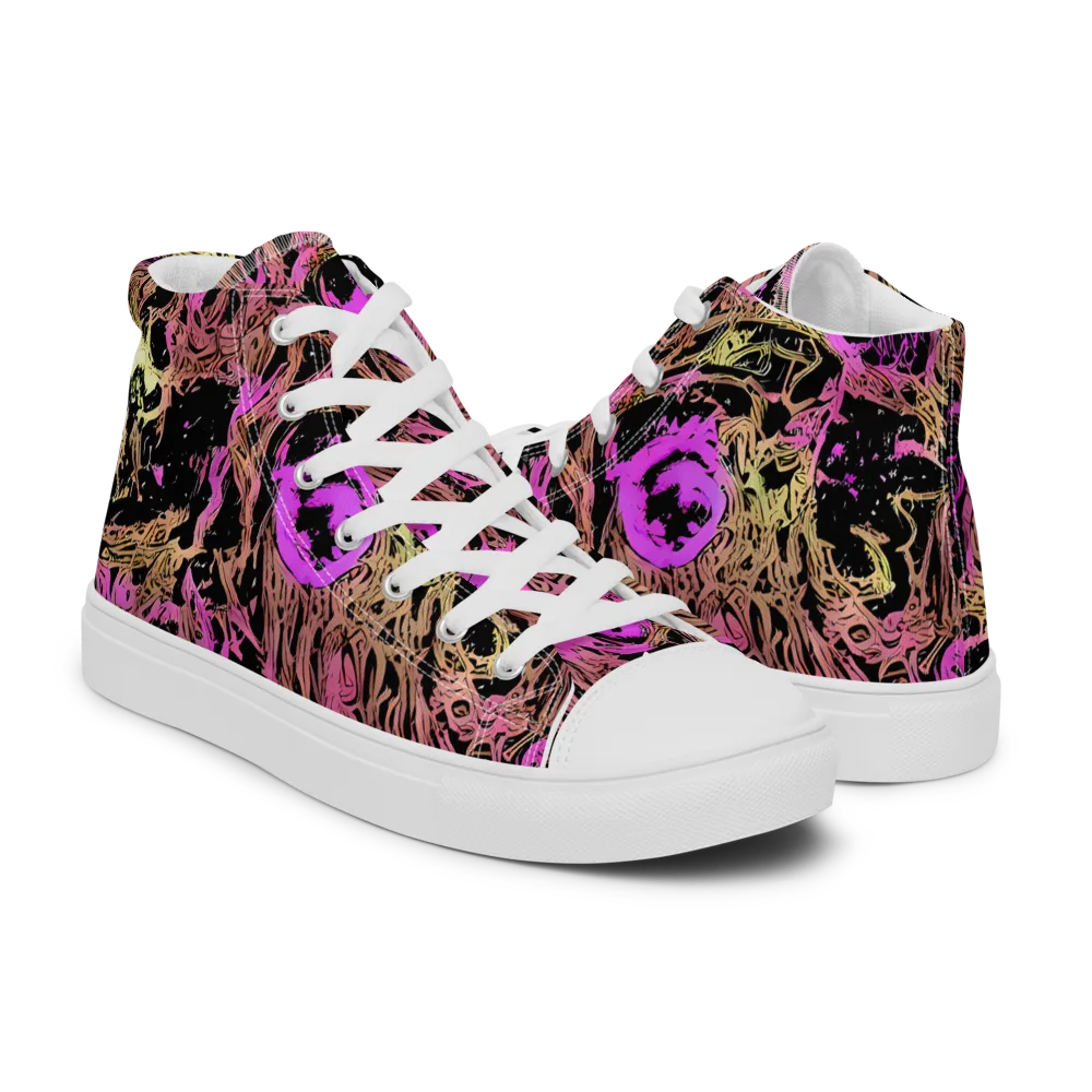 Electric Afterlife on Men's High Top Canvas Shoes — Right