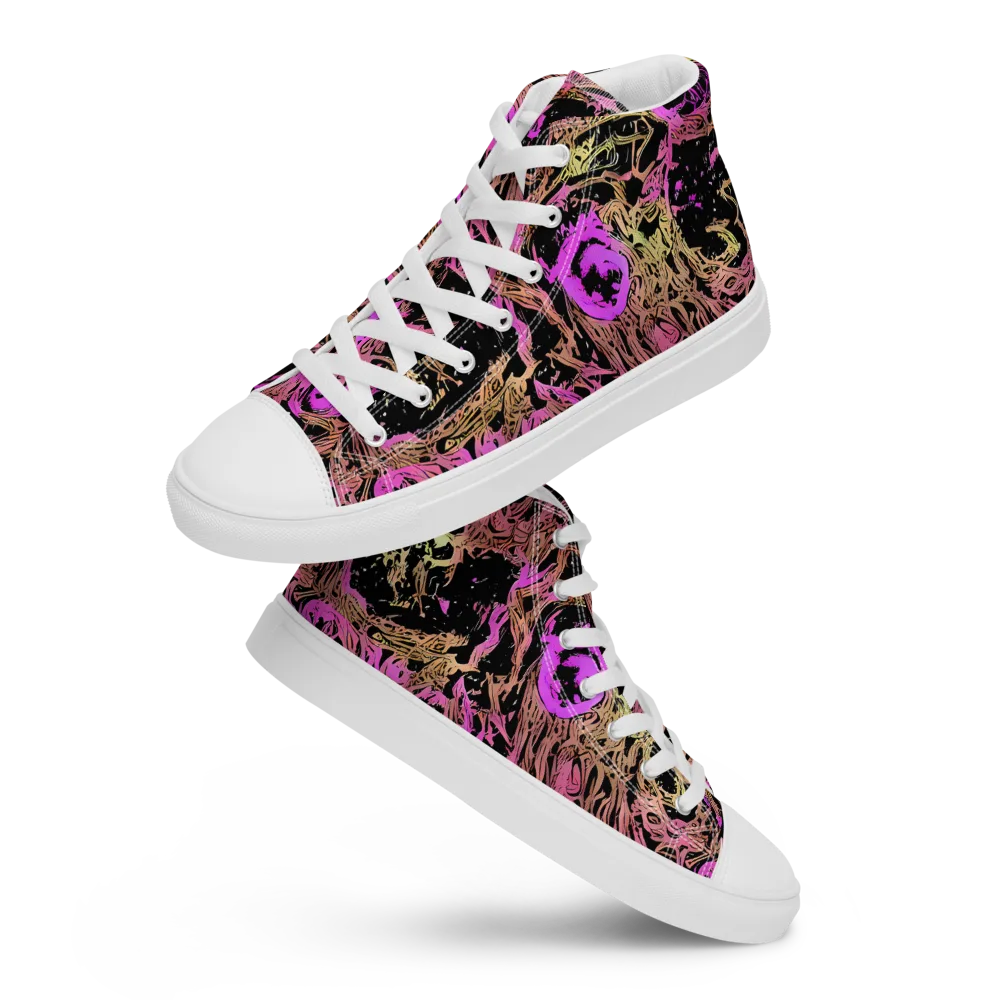 Electric Afterlife on Men's High Top Canvas Shoes — Front