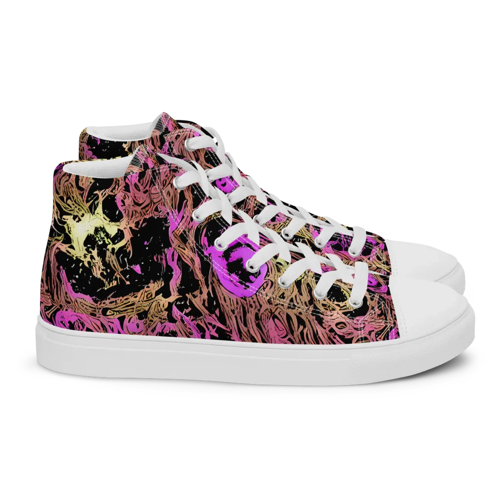 Electric Afterlife on Women's High Top Canvas Shoes — Right