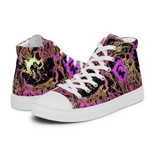 Electric Afterlife on a Women's High Top Canvas Shoes