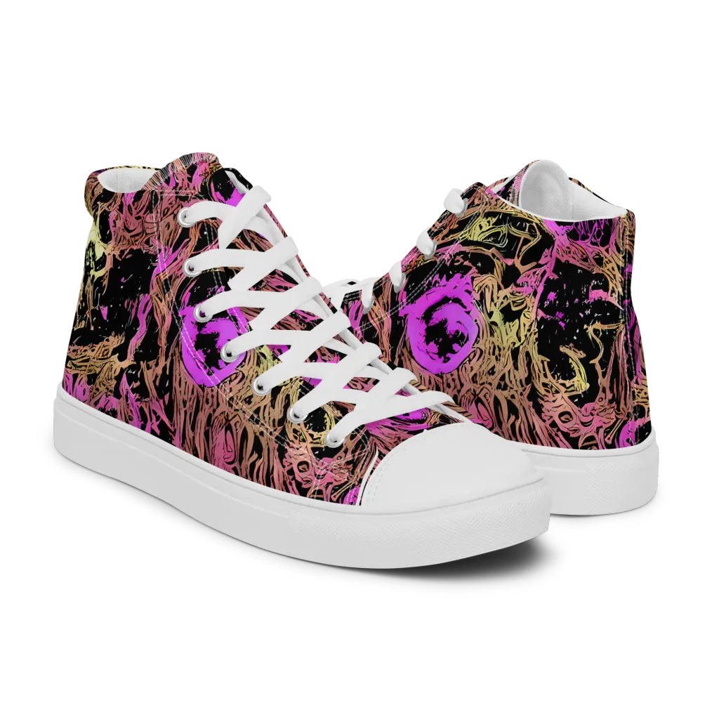 Electric Afterlife on Women's High Top Canvas Shoes — Right