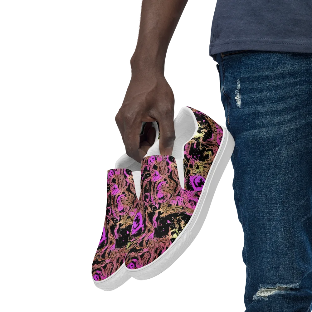 Electric Afterlife on Men's Slip-On Canvas Shoes — Left Front