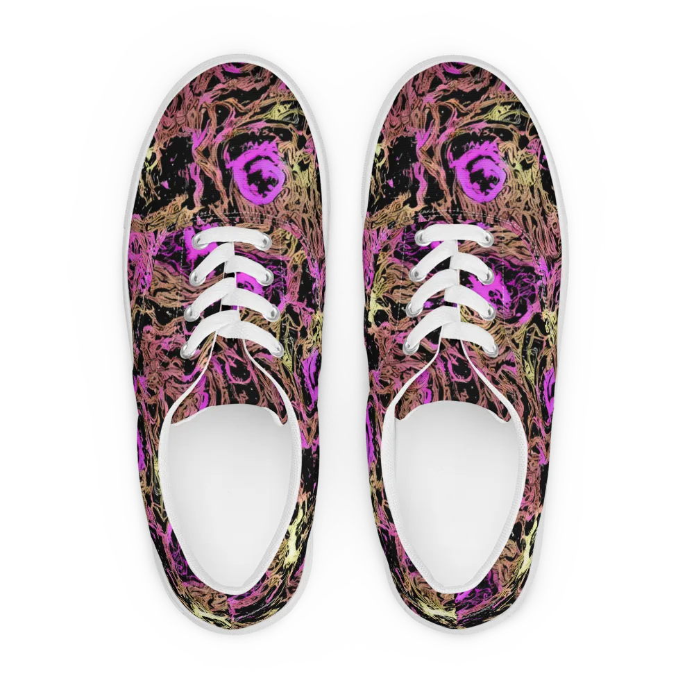 Electric Afterlife on Men's Lace-Up Canvas Shoes — Front