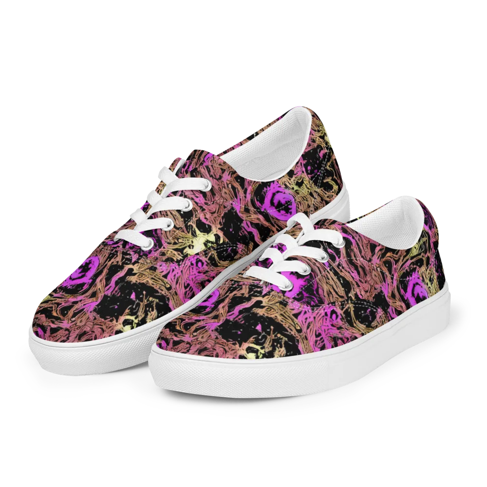 Electric Afterlife on Men's Lace-Up Canvas Shoes — Left Front