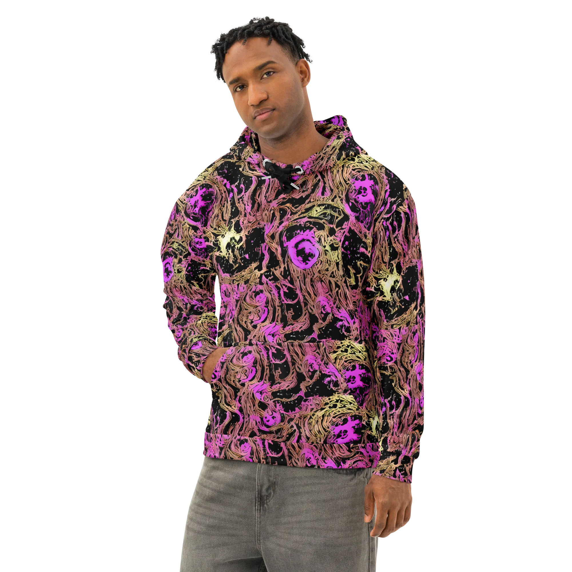 Electric Afterlife on Cotton Hoodie — Left Front