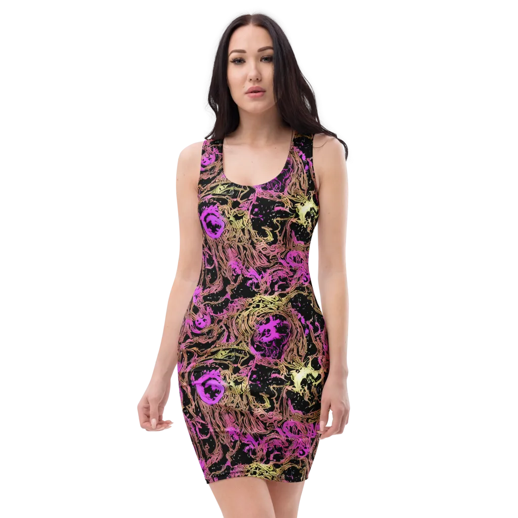 Electric Afterlife on Bodycon Dress — Front