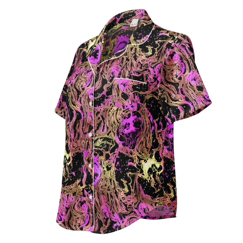 Electric Afterlife on Women's Short Sleeve Pajama Top — Left Front