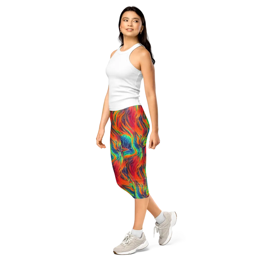 Aurora Torrent on Capri Leggings — Left Front