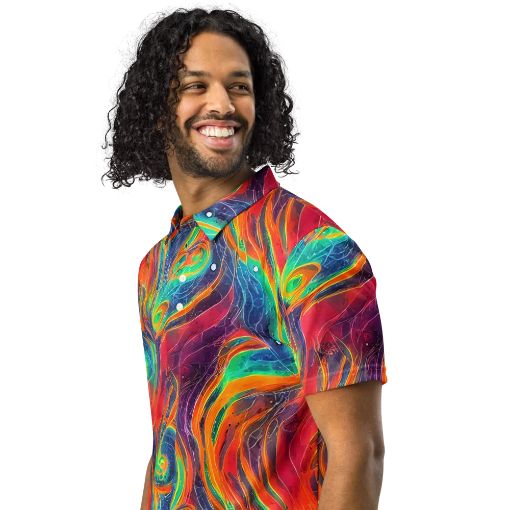 Aurora Torrent on Men's Slim Fit Polo Shirt — Left Front