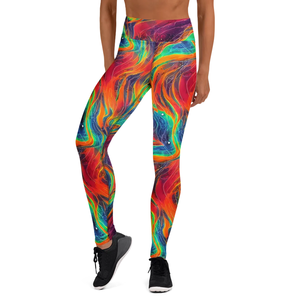 Aurora Torrent on Yoga Leggings — Front