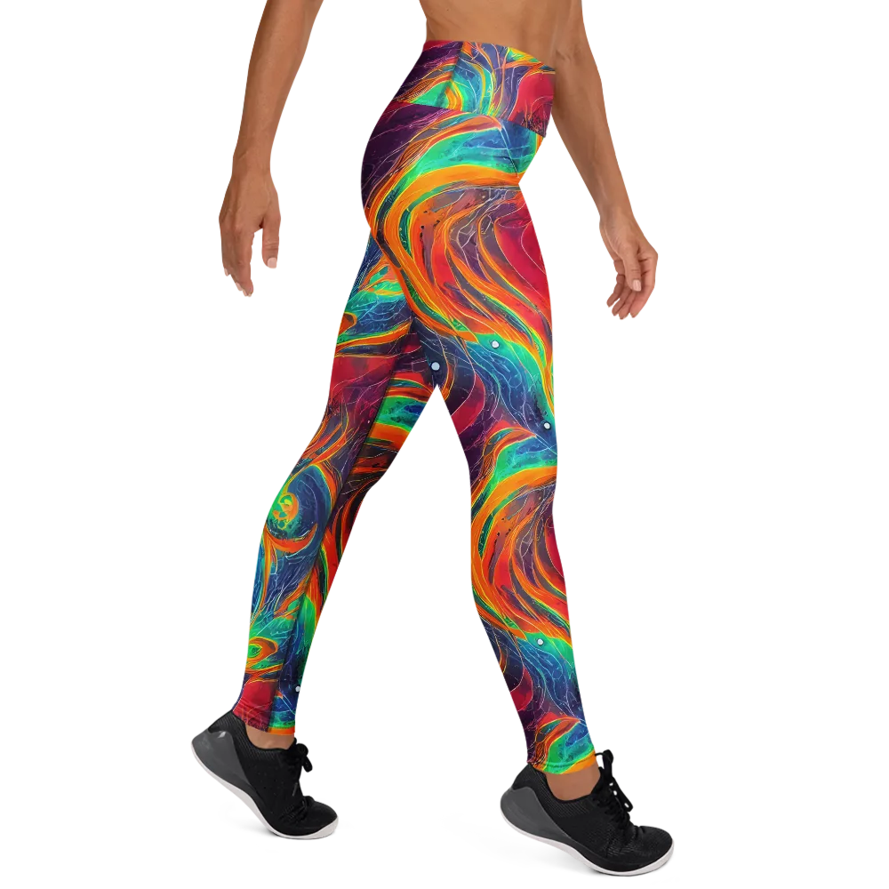 Aurora Torrent on Yoga Leggings — Right