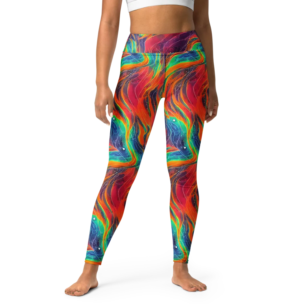 Aurora Torrent on Yoga Leggings — Front