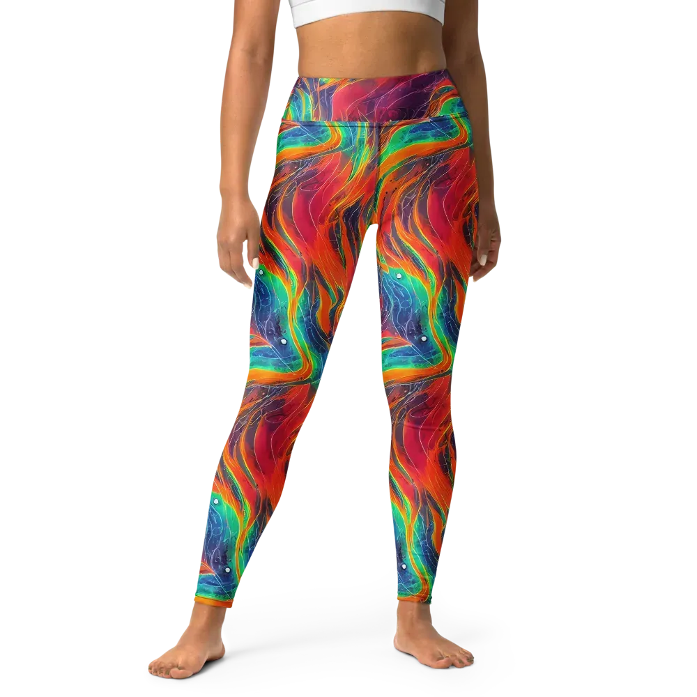 Aurora Torrent on Yoga Leggings — Front