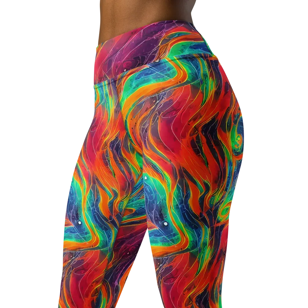 Aurora Torrent on Yoga Leggings — Left Front