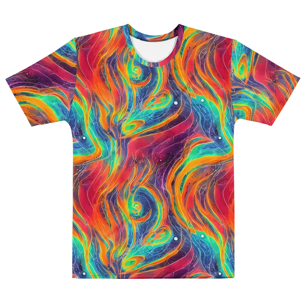 Aurora Torrent on Men's Cotton Crew Neck T-Shirt — Front