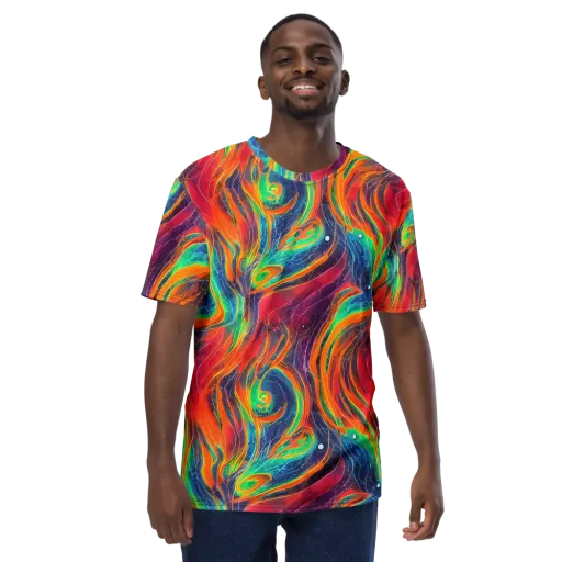 Aurora Torrent on a Men's Crew Neck T-Shirt