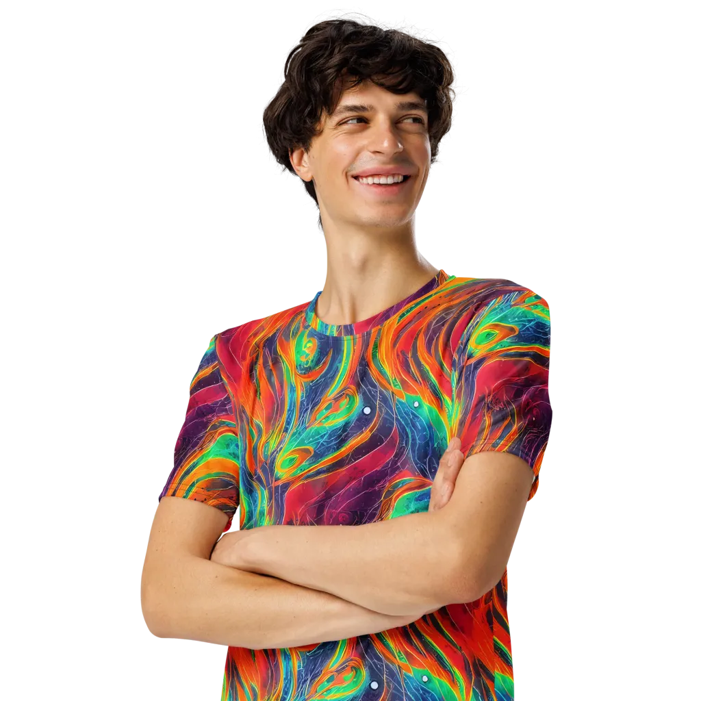 Aurora Torrent on Men's Crew Neck T-Shirt — Left Front