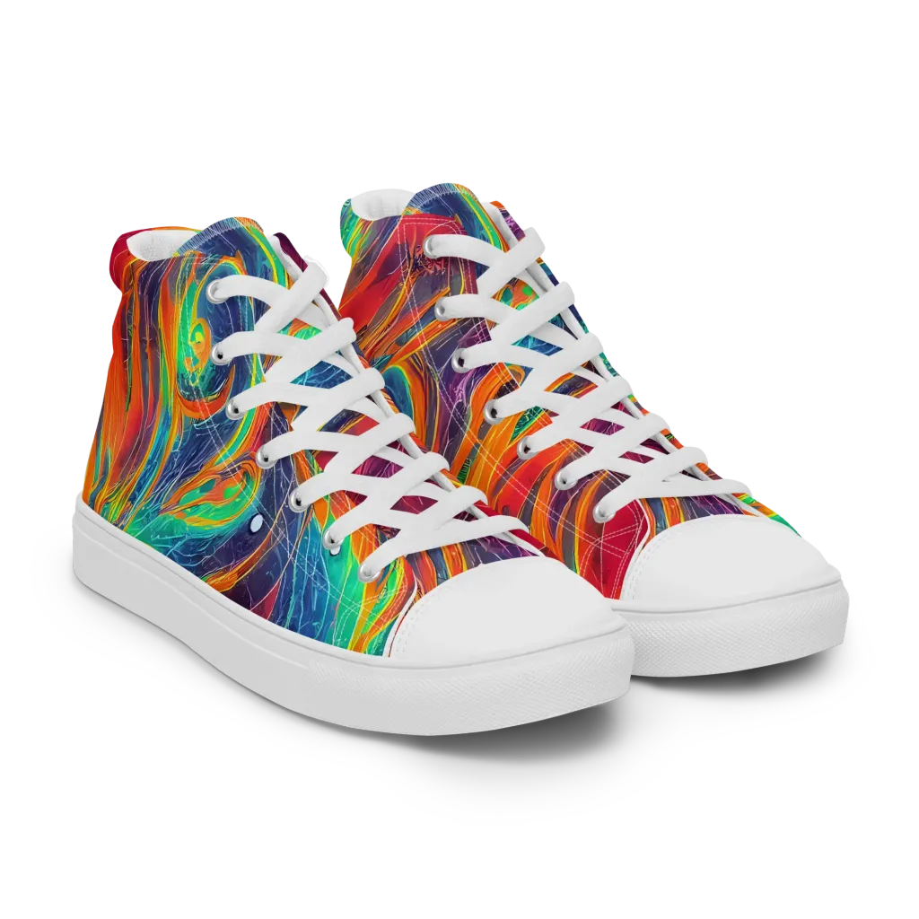 Aurora Torrent on Men's High Top Canvas Shoes — Right Front