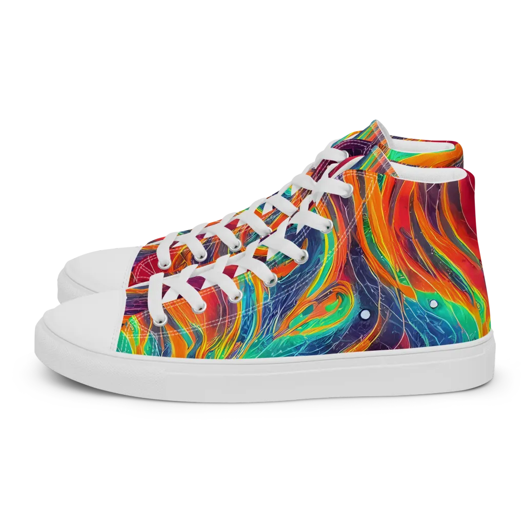 Aurora Torrent on Men's High Top Canvas Shoes — Left