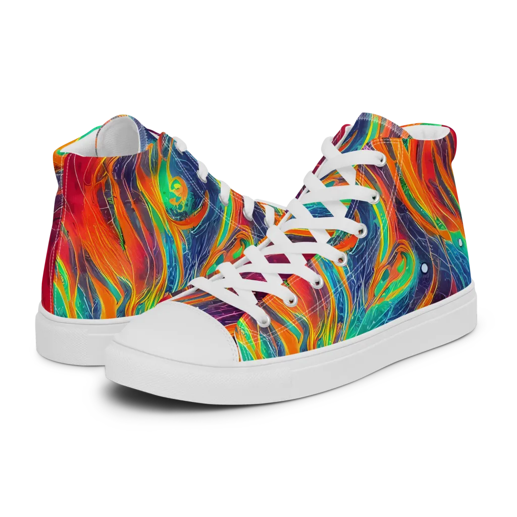 Aurora Torrent on Men's High Top Canvas Shoes — Left