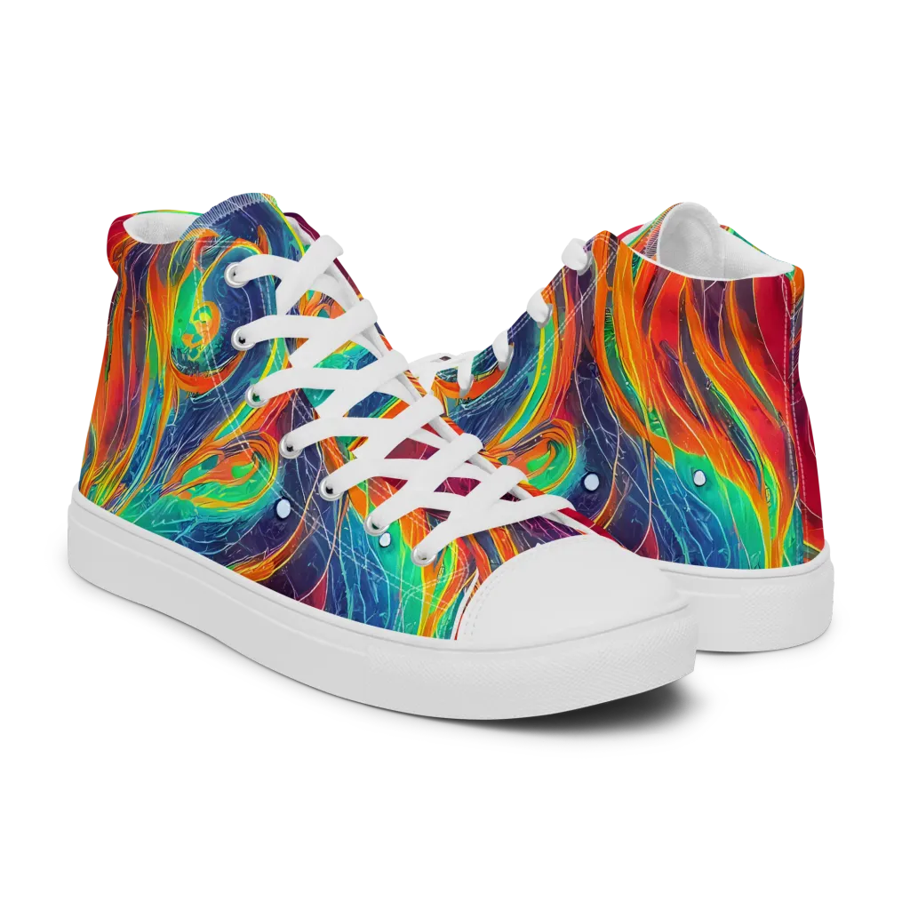 Aurora Torrent on Men's High Top Canvas Shoes — Right