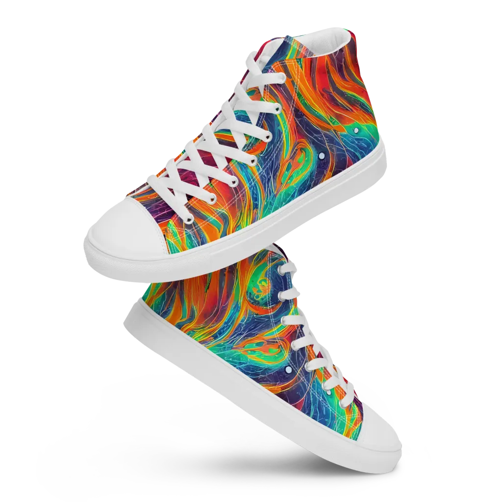 Aurora Torrent on Men's High Top Canvas Shoes — Front