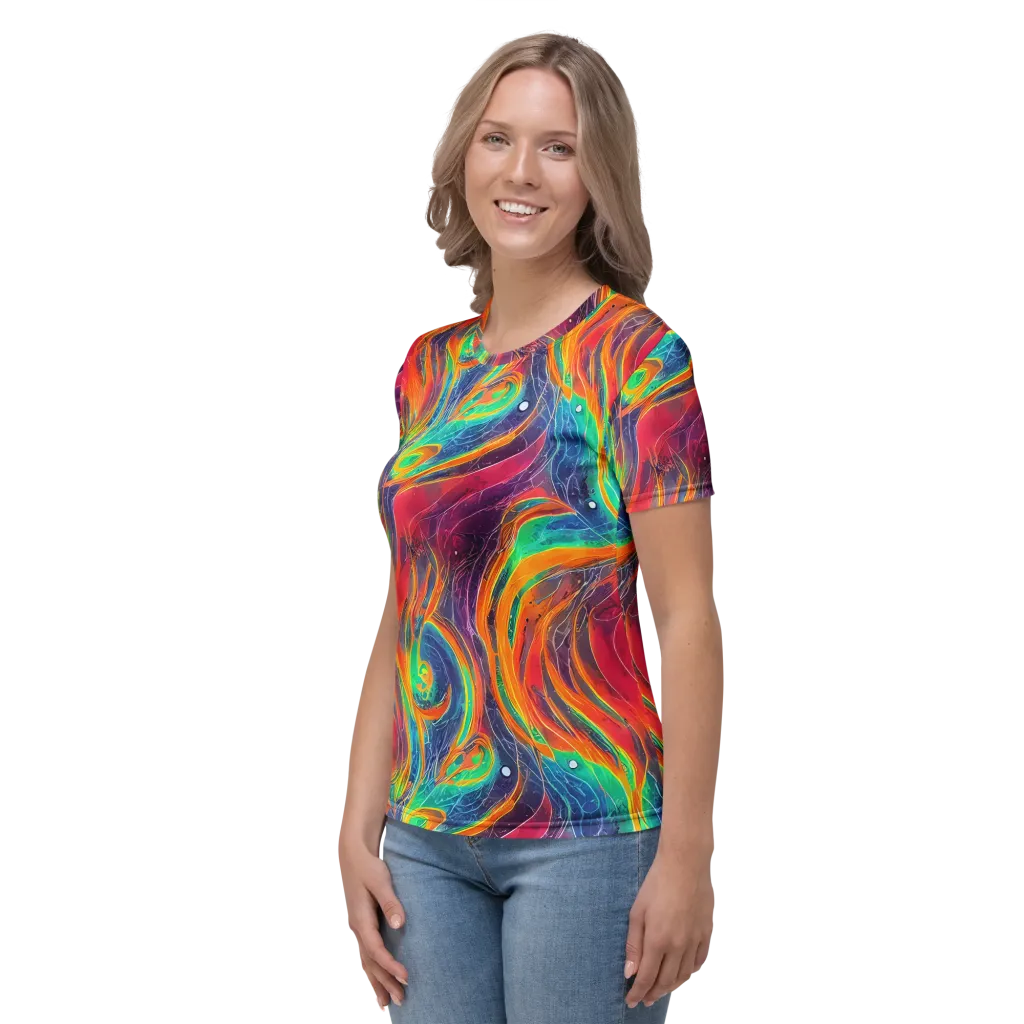 Aurora Torrent on Women's Crew Neck T-Shirt — Left