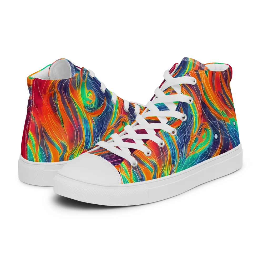 Aurora Torrent on Women's High Top Canvas Shoes — Left