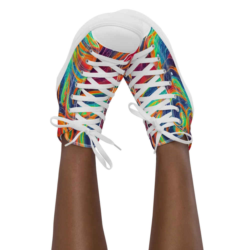Aurora Torrent on Women's High Top Canvas Shoes — Front