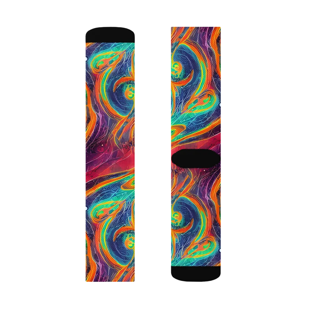 Aurora Torrent on Socks — Left Sock