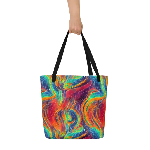 Aurora Torrent on a Large Tote Bag W/ Pocket