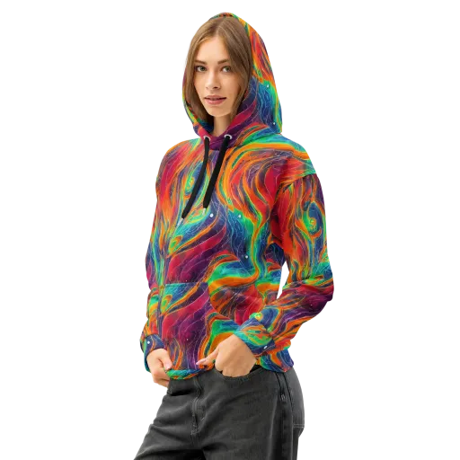 Aurora Torrent on a Cotton Hoodie