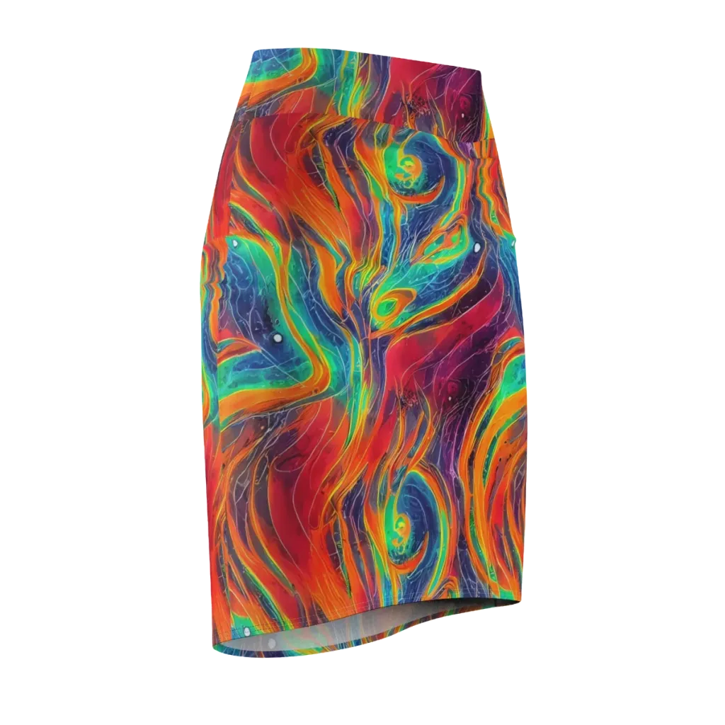 Aurora Torrent on Pencil Skirt — Front Side