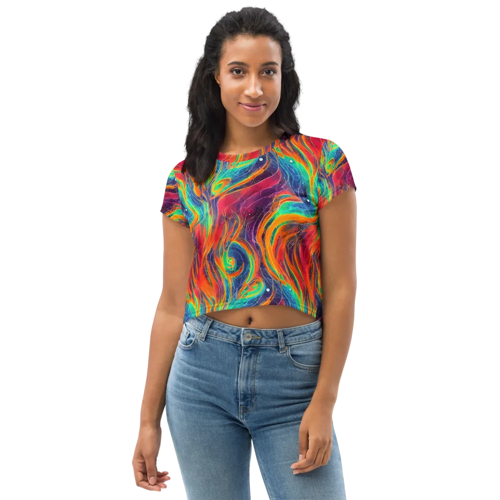 Aurora Torrent on Crop Tee — Front