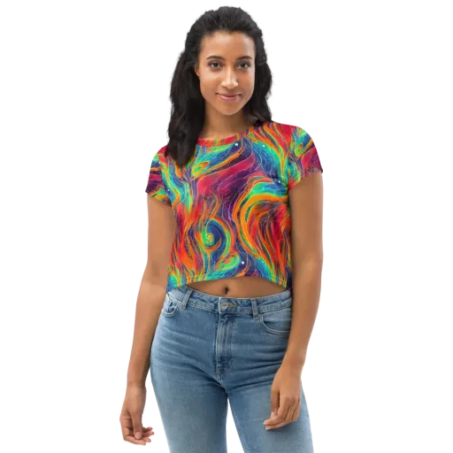 Aurora Torrent on a Crop Tee