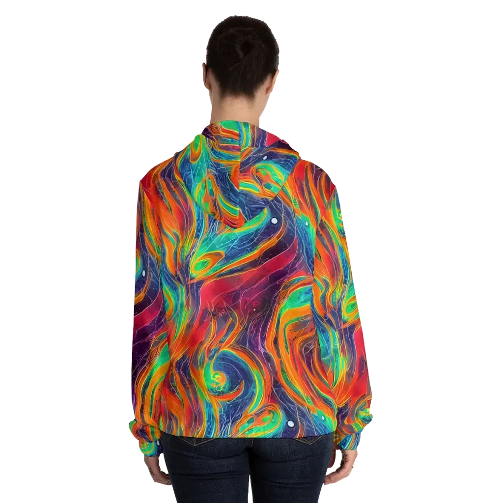 Aurora Torrent on Women's Full-Zip Hoodie — Back On Person