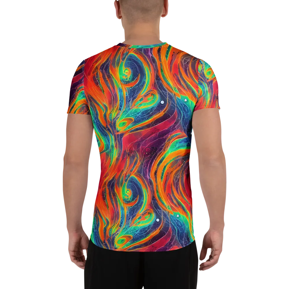 Aurora Torrent on Men's Athletic T-Shirt — Back