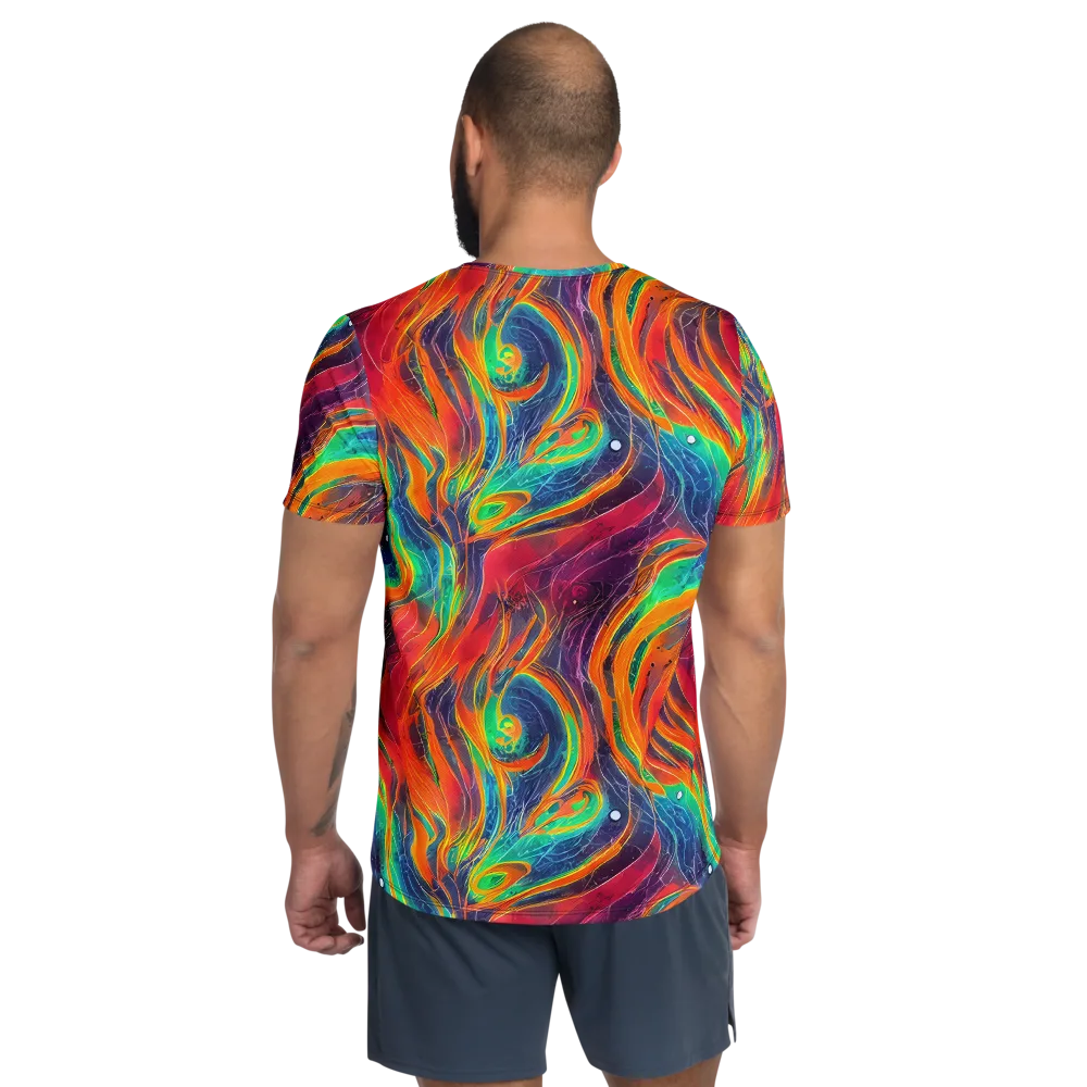 Aurora Torrent on Men's Athletic T-Shirt — Back