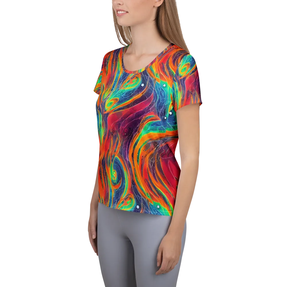 Aurora Torrent on Women's Athletic T-Shirt — Left