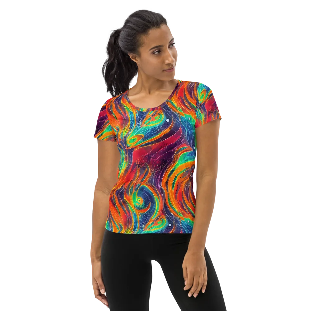 Aurora Torrent on Women's Athletic T-Shirt — Front